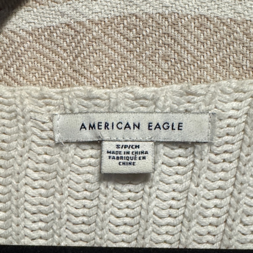 American Eagle Outfitters Cream Knit Henley Sweater - Picture 2 of 6